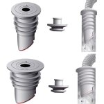 2 pices 35 - 40 et 45 - 50mm joint de tuyau de machine  lave, gris bouchon anti odeur machine  laver ...