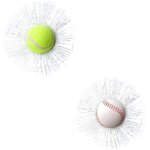 2 pi�ces 3d verre fissur� verre autocollant baseball cass� verre autocollants dr�le voiture autocollants ...