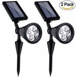 2 pi�ces 4 lumi�res lumi�re blanche solaire sol spot lumi�re jardin cour pelouse led lumi�res d�coratives ...