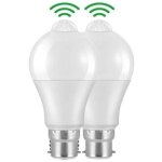 2 pi�ces ampoule detecteur de mouvement b22 ba�onnette led, 12w, 1020lm, blanc froid 6000 k, cir 85, ...