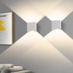 2 pi�ces applique murale int�rieur, applique murale chambre 6w 3000k, led applique murale carr�e, applique ...