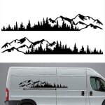 2 pi�ces autocollant de voiture montagne for�t vinyle voiture autocollant camion fen�tre pare - chocs ...