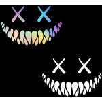 2 pi�ces autocollants de voiture avec visage souriant de d�mon autocollant r�fl�chissant, autocollant ...