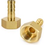 2 pi�ces barbed brass raccords laiton cannel�s 10mm x 1 / 2 pt femelle, adaptateurs de tuyau pour air, ...