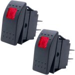 2 pices bateau marine interrupteur  bascule clair 12v 20a 4 broches marche / arrt avec rouge led ...