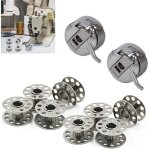 2 pices bote  canette pour machine  coudre, 8 pices bobine en mtal, compatible pour singer janome ...