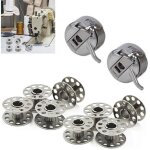 2 pi�ces bo�te � canette pour machine � coudre, 8 pi�ces bobine en m�tal, compatible pour singer janome ...