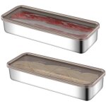2 pi�ces boite a charcuterie pour frigo, boite conservation alimentaire jambon boite rangement fromage ...