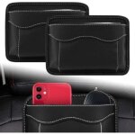 2 pi�ces bo�te de rangement voiture cuir pu petite multifonctionnel organiseur pour voiture universelle ...