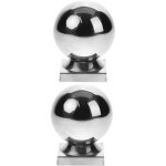 2 pi�ces boules d�coratives acier inoxydable pour rambarde int�rieure embouts poteau escalier ronds finition ...