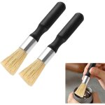 2 pi�ces brosse de barista et pinceau machine a cafe, noir, pour nettoyage profond des machines � expresso, ...