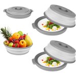2 pi�ces couvercle micro ondes, pliable 26cm cloche micro onde avec plateau, pour micro ondes de fruits ...