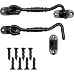 2 pi�ces crochet fermeture porte noir acier inoxydable crochets avec oil de porte verrous et boulons ...