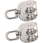 2 pi�ces double poulie en acier inoxydable m25 double bloc de poulie 150kg roulement poulie pivotante ...