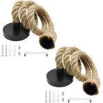 2 pi�ces e27 suspension luminaire induistrielle lumi�re suspendue de corde de chanvre lampe vintage r�glable ...