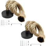 2 pi�ces e27 suspension luminaire induistrielle lumi�re suspendue de corde de chanvre lampe vintage r�glable ...
