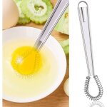2 pi�ces fouet cuisine acier inoxydable, mini fouet cuisine, fouet � spirale, m�langeur de sauce � main, ...