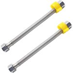 2 pi�ces g 1 / 2 tuyau flexible tress� en acier inoxydable tuyau de plomberie d'eau pour salle de bains ...