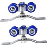 2 pi�ces galets pour rail porte coulissante en acier inoxydable, roulette porte coulissante douche placard, ...