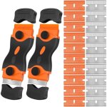 2 pi�ces grattoir � double t�te, outil de grattoir de nettoyage avec 20 lames grattoir de plaque de cuisson ...