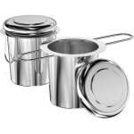 2 pi�ces infuseur th� en 304 acier inoxydable, filtre � th� trou fin avec poign�es pliable et couvercle, ...