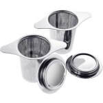 2 pi�ces infuseur th� en acier inoxydable, filtre th� avec deux poign�es en et couvercle, r�utilisable, ...