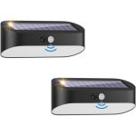 2 pi�ces lampe solaire ext�rieur d�tecteur de mouvement, led 3000k lumi�re solaire ext�rieure, 2000mah ...