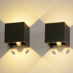 Promotion, 2 pi�ces led applique murale exterieur 12w avec d�tecteur de movement 3000k luminaire exterieur ...