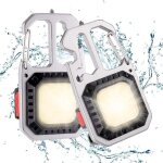 2 pi�ces mini lampe de travail portable rechargeable cob lampe de poche porte cl� 1000 lumens magn�tique ...