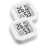 Lot de 2 mini thermom�tres num�riques d?int�rieur, temp�rature et hygrom�tre, indicateur de confort, ...