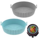 2 pi�ces moule silicone air fryer, 20cm accessoire panier de � air pour philips ninja foodi max cosori ...