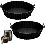 2 pices moule en silicone pour friteuse  air chaud, 20cm accessoires rutilisables en silicone pour ...