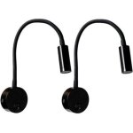 2 pi�ces noire lampe de lecture murale 3w, flexible cou r�glable applique lampe de bureau en aluminium, ...