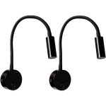 2 pi�ces noire lampe de lecture murale 3w, flexible cou r�glable applique lampe de bureau en aluminium, ...