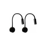 2 pièces noire lampe de lecture murale 3w, flexible cou réglable applique lampe de bureau en aluminium, ... 2 pièces noire lampe de lecture murale 3w, flexible cou réglable applique lampe de bureau en aluminium, ...