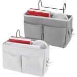 2 pices poche de lit, organisateur etagere lit en toile impermable panier de lit chevet suspendu, poche ...