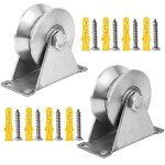 2 pices poulie de levage mouflage inox, v - poulies simple pour cable, 48mm poulie avec roulements, ...