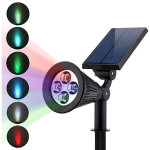 2 pi�ces projecteur solaire r�glable ext�rieur lumi�re solaire de jardin 7 led rgb ip65 lampe solaire ...