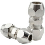 2 pi�ces raccords � compression cuivre nickel�, raccord olive 8mm gaz, connecteurs de tubes 8mm x 34mm ...