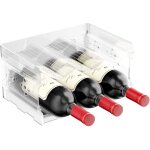 2 pi�ces range porte bouteille vertical vin frigo, casier empilable bouteille polystyrene, peut contenir ...