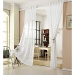 2 pice rideau voilage, dcoration pour fentre, suspension  pattes, 140x225 cm, blanc, vh5864ws - 2 ...