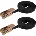 2 pi�ces sangle d'arrimage � cliquet 10m x 25mm 600kg charge utile polyester pour moto remorque camion ...
