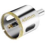 2 pièces scie cloche diamantée 45 mm avec foret guidage de centrage, scie cloche carrelage avec revêtement ... 2 pièces scie cloche diamantée 45 mm avec foret guidage de centrage, scie cloche carrelage avec revêtement ...