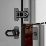 2 pi�ces serrure de r�frig�rateur s�curit� enfant adh�sif fort 3m sans per�age compatible r�frig�rateurs, ...