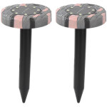 2 pi�ces / set r�pulsif � souris solaire 8 led blanc, d�coration de jardin lumineuse en fausse pierre ...