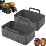 2 pi�ces silicone moule air fryer accessoires, friteuse sans huile friteuse air chaud panier r�utilisable ...