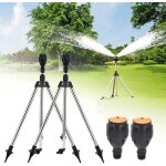 2 pi�ces t�te d'arrosage automatique rotative avec tr�pied, support t�lescopique, pulv�risateur d'irrigation, ...
