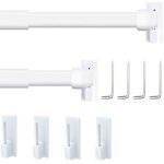 2 pi�ce tringle a rideaux extensible sans percage r�glable barre a rideaux sans percage pour maison et ...