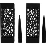 2 pi�ces vases de cimeti�re noirs colonne design unique creux installation facile porte - fleurs tombale ...