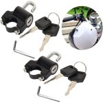 2 pi�ces verrou de casque antivol, serrure de casque de moto avec 2 cl�s, serrure de casque de moto universell ...